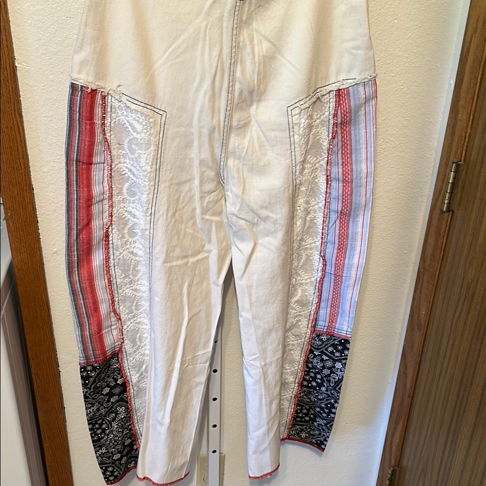Nwot Pol Multicolor Patchwork Wide Leg Pants - image 2